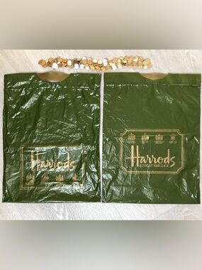 Vintage Rare 80’s Harrods Shopping Bags HRH Queen Elizabeth Duke Prince Seals